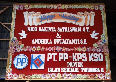 bunga papan jogja ucapan happy wedding dari pt pp kps kso